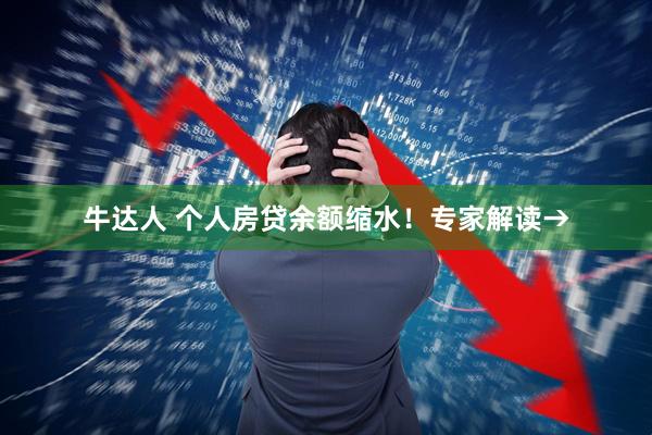 牛达人 个人房贷余额缩水！专家解读→
