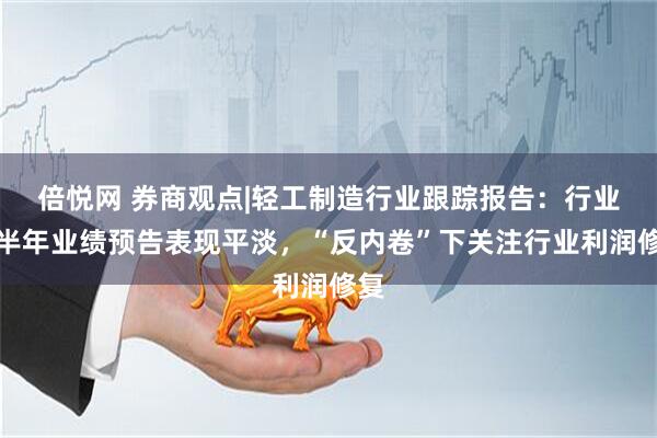 倍悦网 券商观点|轻工制造行业跟踪报告：行业上半年业绩预告表现平淡，“反内卷”下关注行业利润修复